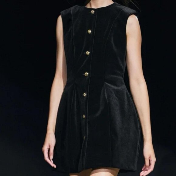 ZARA PEPLUM VELVET DRESS ZW COLLECTION - Picture 1 of 7